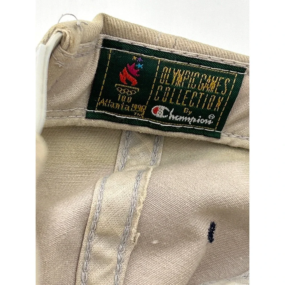 Vintage Champion 1996 Atlanta Centennial Olympic Games Snapback Hat Khaki Navy